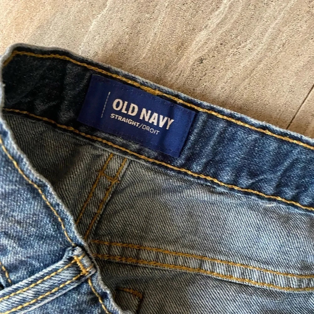 Old navy size 16 boys Jeans Dark Wash Adjustable Waistband Straight Cut